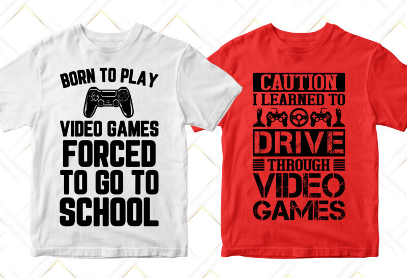 Download 50 Editable Video Gamer T shirt Designs Bundle in Ai Png ...