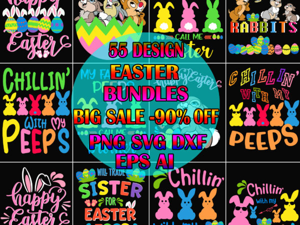 55 design rabbit egg easter svg bundles, happy easter day t shirt template, rabbit egg easter t shirt design