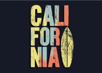 California surfboard t shirt vector file