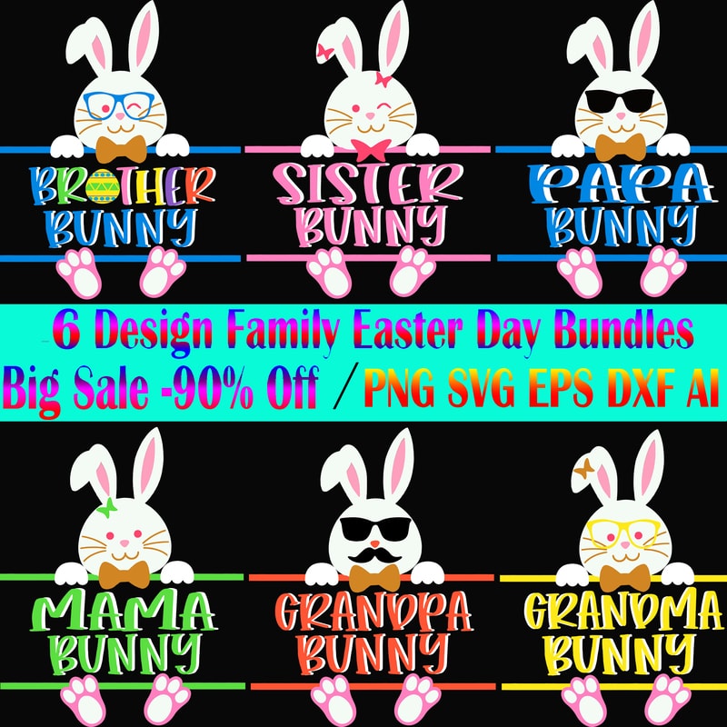 Download Easter Family SVG 6 Bundle, Happy easter day t shirt template, Bundle Easter t shirt design ...