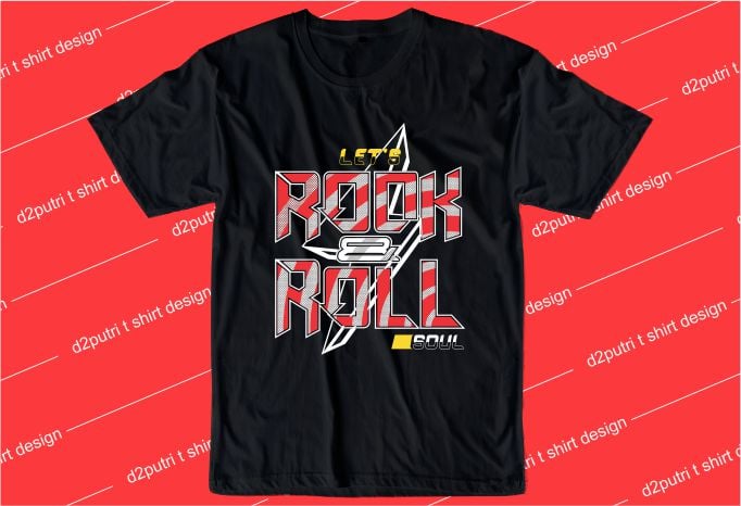 Kutipan musik rock and roll svg t shirt Desain grafis, vektor, ilustrasi huruf tipografi