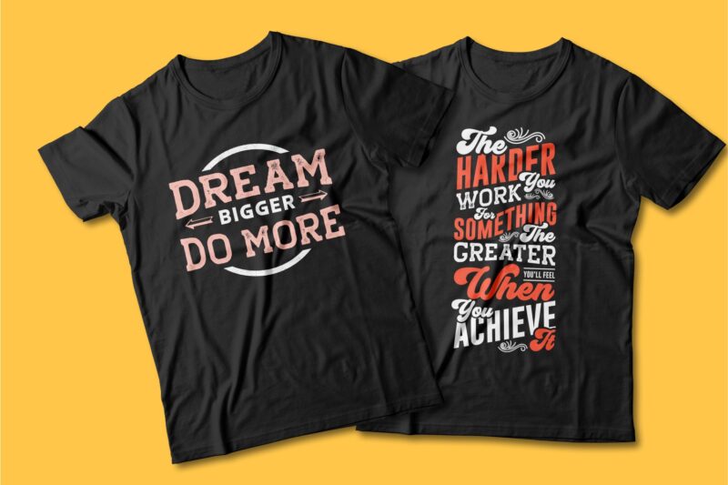 Motivational Quotes Typography T shirt Design Bundle, Saying and Phrases Lettering T-shirt Designs Pack Collection for Commercial Use