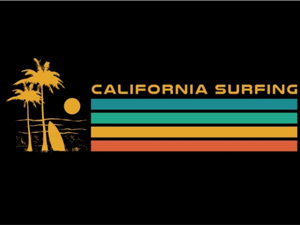 California surfing t shirt vector file