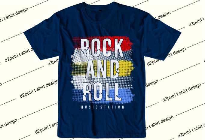 music t shirt design graphic, vector, illustration rock and roll lettering typography