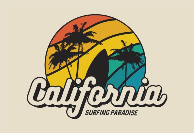 California Surfing Paradise - Buy t-shirt designs