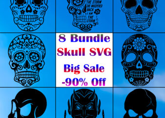 Design Skull SVG 8 Bundle, Skull t shirt design