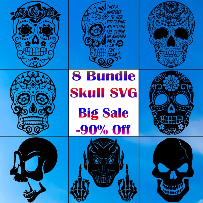 Free Design skull svg 8 bundle, skull t shirt design