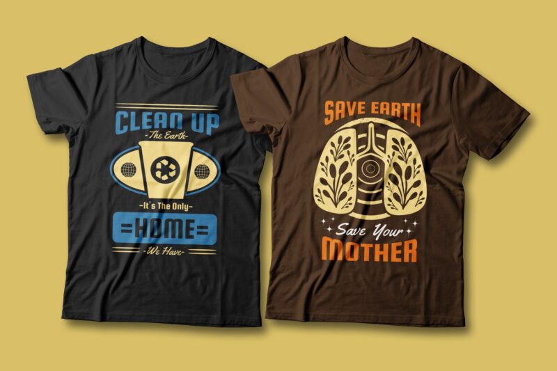 Earth day creative slogan t shirt designs Bundle vector editable. Earth ...