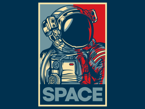 Astronaut poster t shirt vector