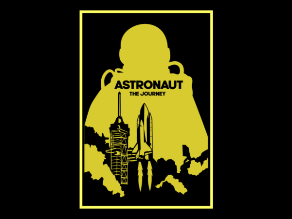 Astronaut space lounch t shirt vector