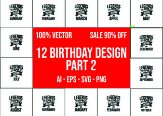 12 birthday bundle design part 2 100% vector ai, eps, svg, png