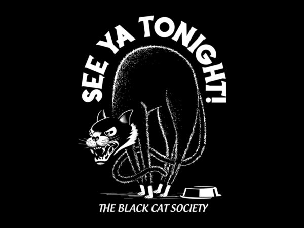 Black cat society t shirt template