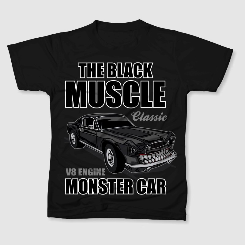 BLACK MONSTER MUSCLE CAR