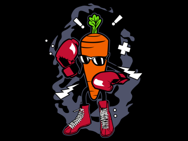 Boxing carrot t shirt template