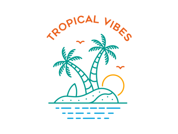 Tropical vibes 1 t shirt designs for sale