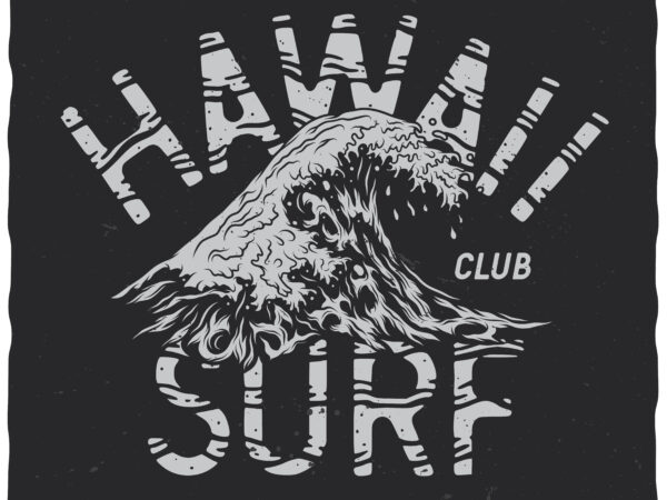 Hawaii surf club graphic t shirt