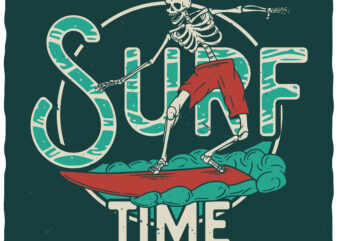Surf Time t shirt template vector