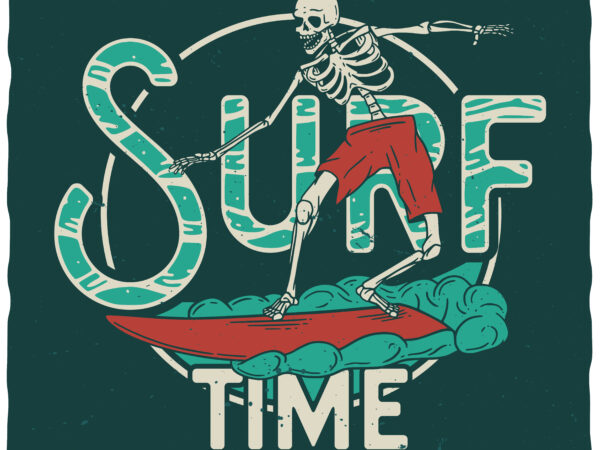 Surf time t shirt template vector