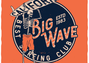 California Big Wave t shirt vector file