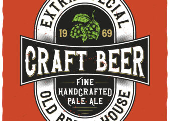 Craft Beer label t shirt vector file
