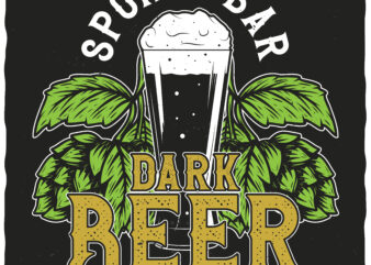 Dark Beer t shirt vector illustration