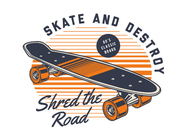 Classic 80s skateboard t-shirt design