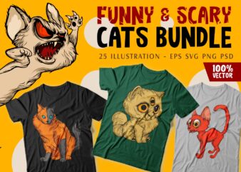 Funny cat t shirt design, funny cartoon bundle sublimation, svg png, pod,