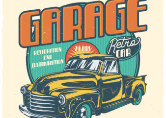 Garage t shirt design template