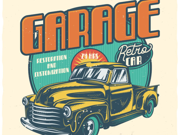 Garage t shirt design template