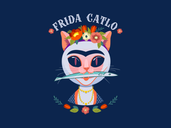 Frida catlo t shirt graphic design