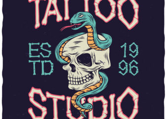 Custom Tattoo Studio t shirt vector file