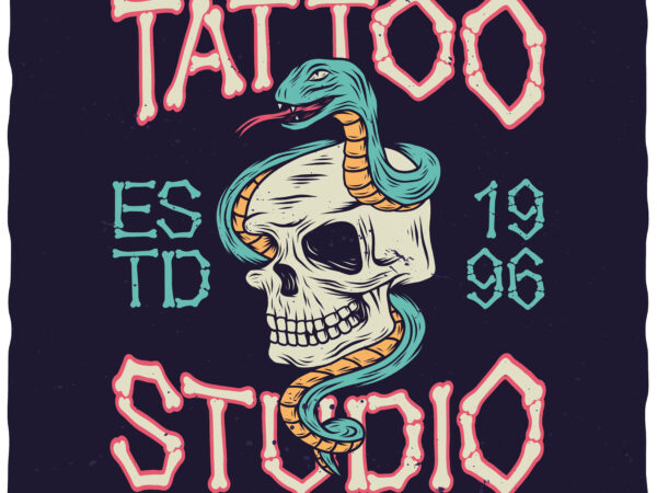 Custom tattoo studio t shirt vector file