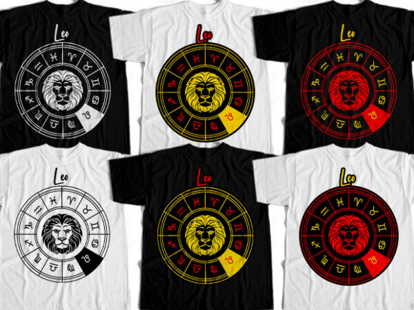 Leo is my star, zodiac editable bundle t-shirt design
