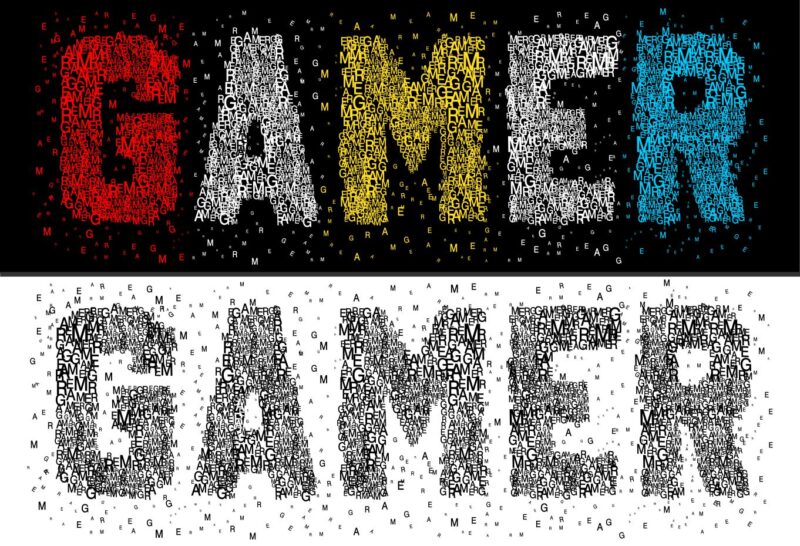 gamer gaming game desain kaos bundel grafis vektor ilustrasi inspirasi motivasi tipografi huruf