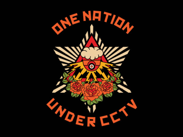 One nation under cctv t shirt design online