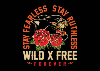 WILD x FREE t shirt design for sale