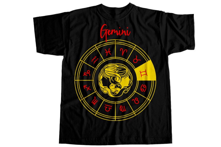 Gemini is my star, zodiac editable bundle T-Shirt Design