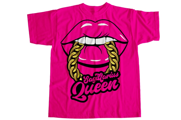 Sagittarius queen T-Shirt Design