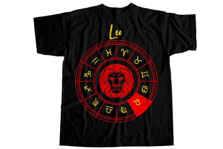 Leo is my star, zodiac editable bundle T-Shirt Design