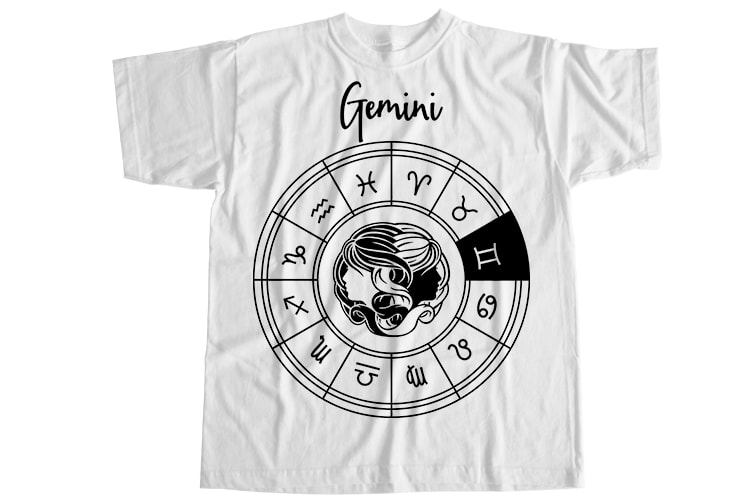 Gemini is my star, zodiac editable bundle T-Shirt Design