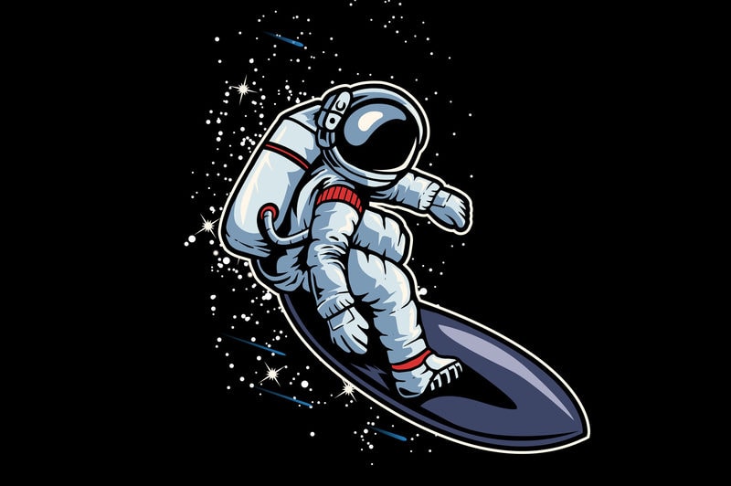 Surf in the Space T-Shirt design - Buy t-shirt designs