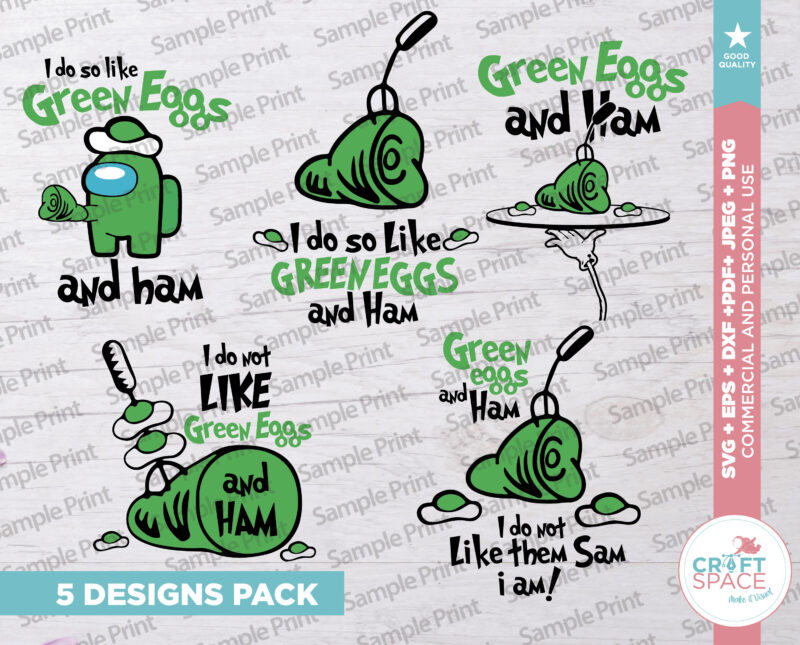 Do you like Green Eggs and Ham SVG, PNG, Eps, Pdf, for Cricut , Silhouette, Transfer or Sublimation