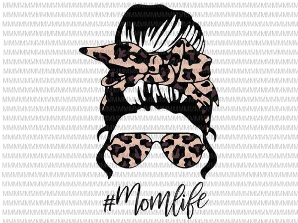 Mom Life Tee Leopard Mom Bun Graphic Shirt Mom Bun Skull Shirt Leopard Mom Life Shirt