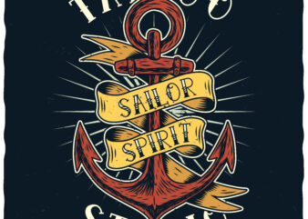 Sailor Spirit t shirt template vector