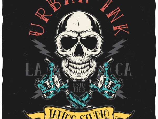 Urban ink tattoo studio t shirt vector graphic