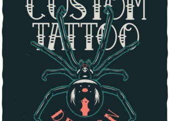 Spider Tattoo t shirt template vector
