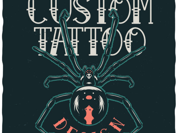 Spider tattoo t shirt template vector