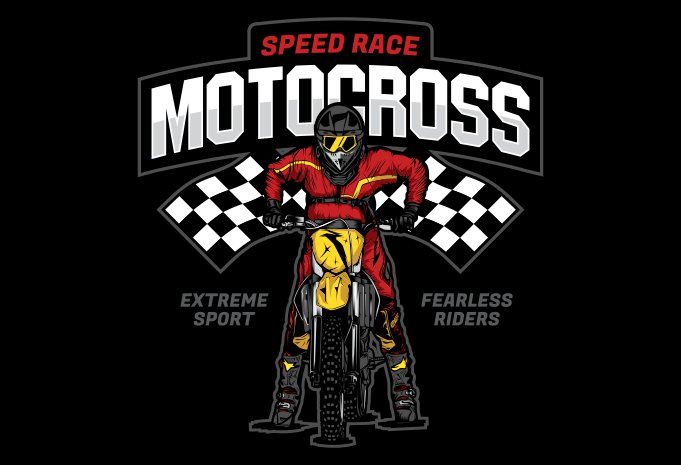 Moto Cross print ready vector t shirt design - Buy t-shirt designs