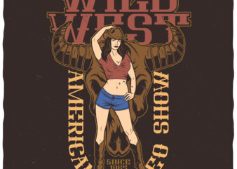 Wild West t shirt design for sale