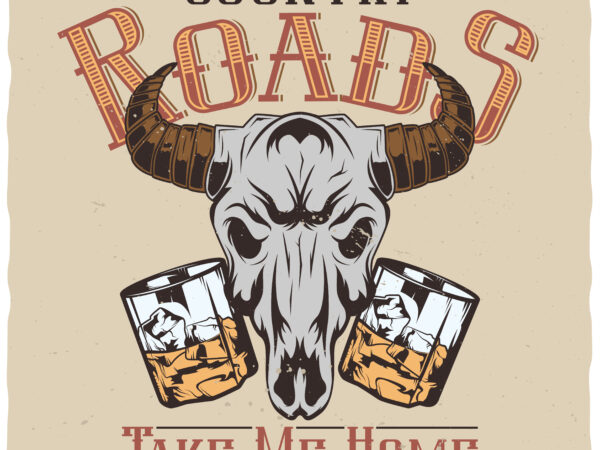 Country roads t shirt vector file